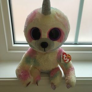 Beanie boo med sized sloth plush NWT